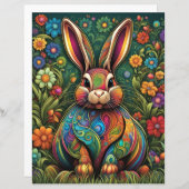 Frohe Ostern - Osterhase in Blumen 2 (Vorne/Hinten)