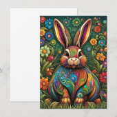 Frohe Ostern - Osterhase in Blumen 2 (Vorne/Hinten)