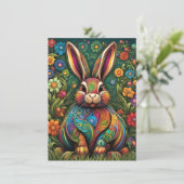 Frohe Ostern - Osterhase in Blumen 2 (Stehend Vorderseite)
