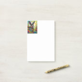 Frohe Ostern - Osterhase in Blumen Post-it Klebezettel (Auf Schreibtisch)