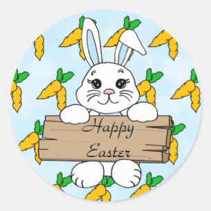 Frohe Ostern, Osterhasen-Sticker Runder Aufkleber