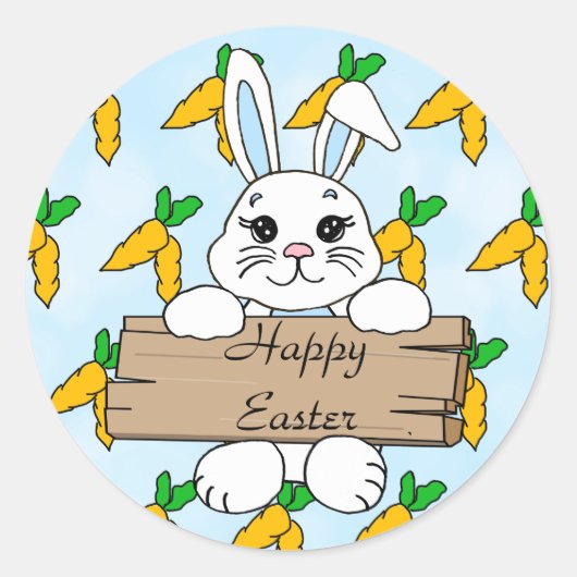 Frohe Ostern, Osterhasen-Sticker Runder Aufkleber (Vorderseite)