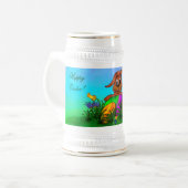 Frohe Ostern! Osterkaninchen Bierglas (Vorderseite Links)