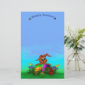 Frohe Ostern! Osterkaninchen Briefpapier (Stehend Vorderseite)