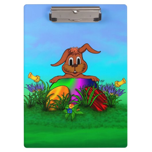 Frohe Ostern! Osterkaninchen Klemmbrett (Vorderseite)