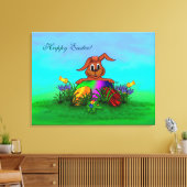 Frohe Ostern! Osterkaninchen Leinwanddruck (Insitu (Wohnzimmer))