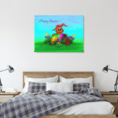 Frohe Ostern! Osterkaninchen Leinwanddruck (Insitu (Schlafzimmer))