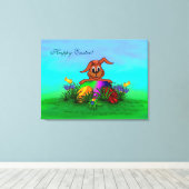 Frohe Ostern! Osterkaninchen Leinwanddruck (Insitu (Holzboden))