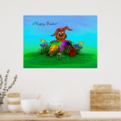 Frohe Ostern! Osterkaninchen Poster (Küche)