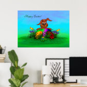 Frohe Ostern! Osterkaninchen Poster (Heimbüro)