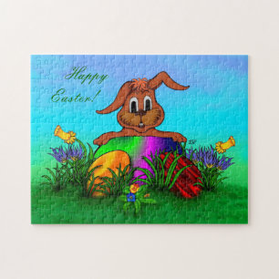 Frohe Ostern! Osterkaninchen Puzzle