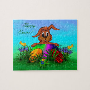 Frohe Ostern! Osterkaninchen Puzzle