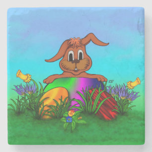 Frohe Ostern! Osterkaninchen Steinuntersetzer
