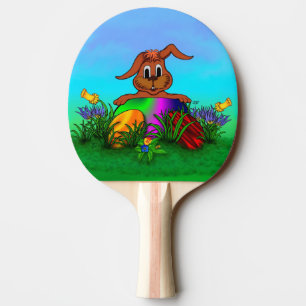 Frohe Ostern! Osterkaninchen Tischtennis Schläger