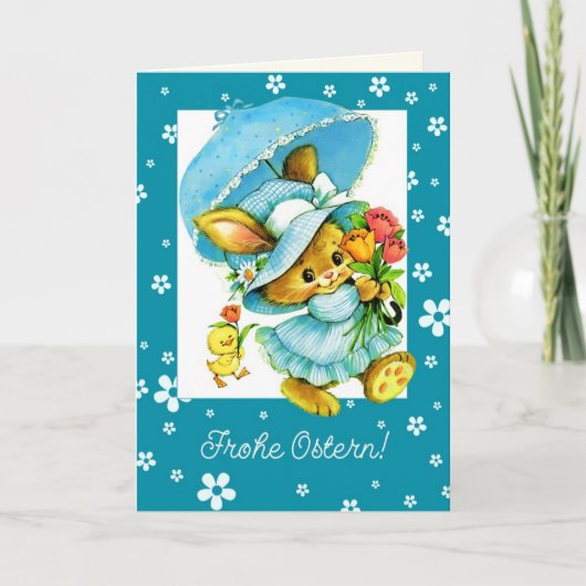 Frohe Ostern. Osterkarte auf Deutsch Feiertagskarte (Vorderseite)