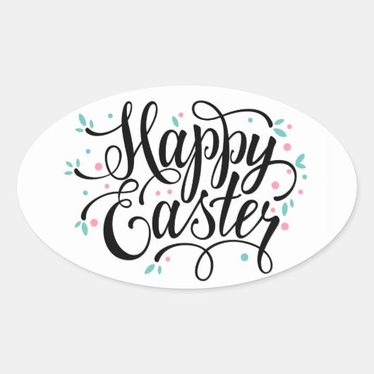 Frohe Ostern Ovaler Aufkleber (Vorderseite)