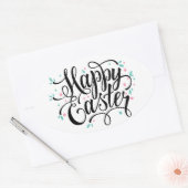 Frohe Ostern Ovaler Aufkleber (Umschlag)