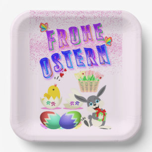 Frohe Ostern Pappteller