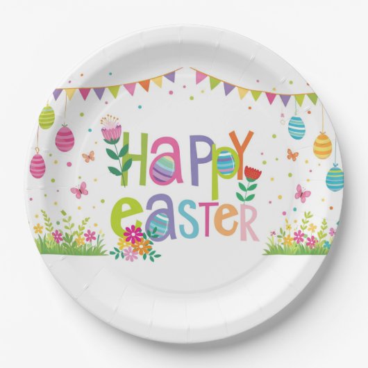 Frohe Ostern Pappteller (Vorderseite)