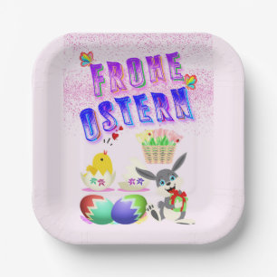 Frohe Ostern Pappteller