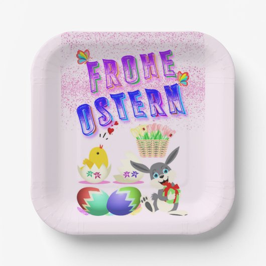 Frohe Ostern Pappteller (Vorderseite)