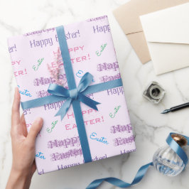 Frohe Ostern! Pastel Oaster Theme Typografie Geschenkpapier