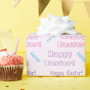 Frohe Ostern! Pastel Oaster Themed Typografie Geschenkpapier