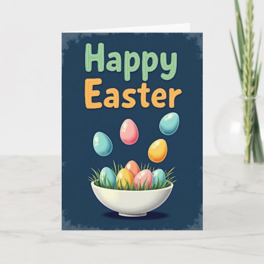Frohe Ostern Pastell-Eier-Karte Karte (Vorderseite)