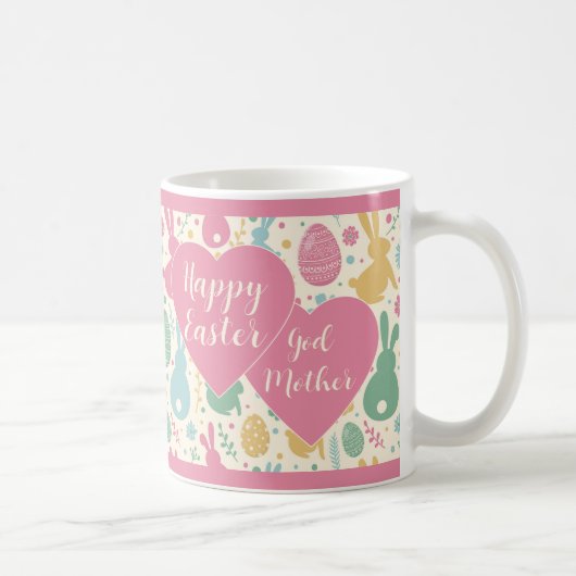 Frohe Ostern Patentante Hase Tasse (Rechts)