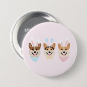 Frohe Ostern Pembroke Welsh Corgi Hunde Button (Vorne & Hinten)