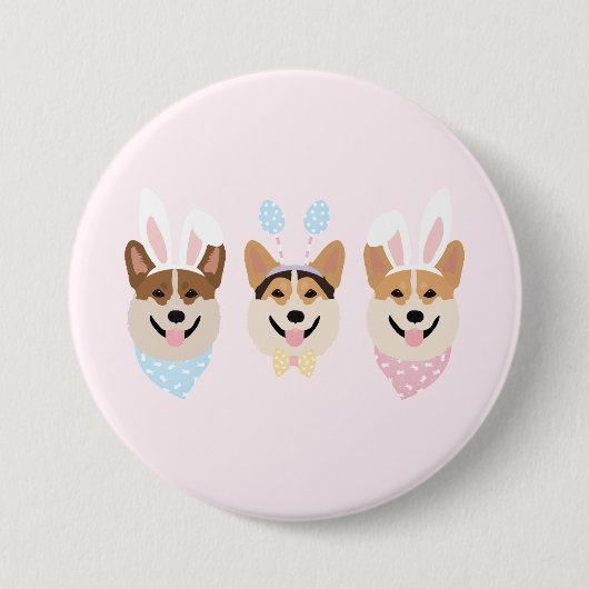Frohe Ostern Pembroke Welsh Corgi Hunde Button (Vorderseite)