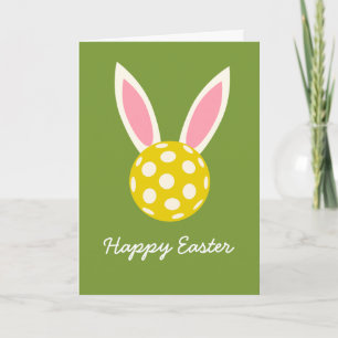 Frohe Ostern Pickleball mit Hasenohren Feiertagskarte