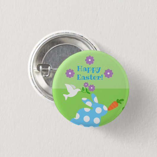 Frohe Ostern! Pinselknopf Button (Vorne & Hinten)