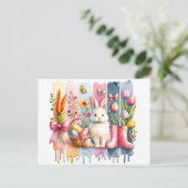 Frohe Ostern Pinselstrich Postkarte (Stehend Vorderseite)