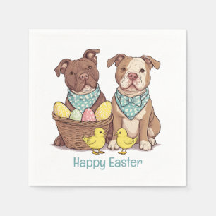 Frohe Ostern Pit Bull Hunde Serviette