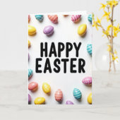 Frohe Ostern Polka Dot Ei Karte (Gelbe Blume)