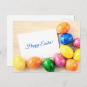 Frohe Ostern! Postkarte zu Ostern mit Ostereier (Vorne/Hinten)