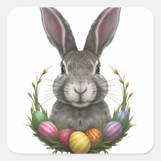 Frohe Ostern Quadratischer Aufkleber (Vorderseite)