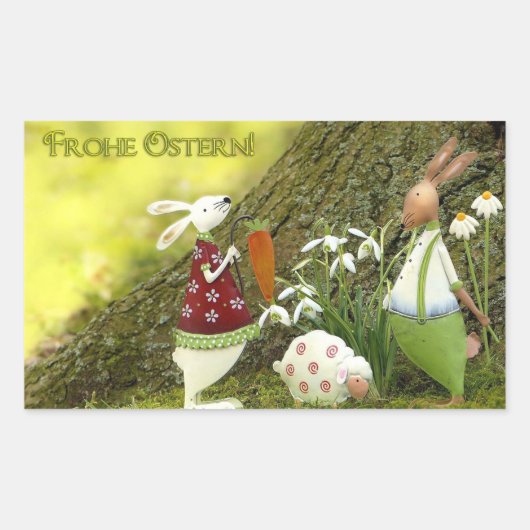 Frohe Ostern Rechteckiger Aufkleber (Vorderseite)