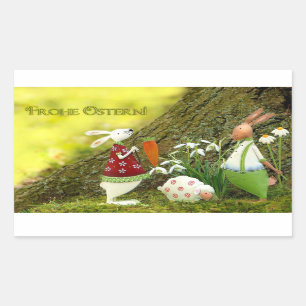 Frohe Ostern Rechteckiger Aufkleber