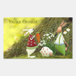 Frohe Ostern Rechteckiger Aufkleber