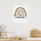 frohe Ostern Regenbogen, retro, vintage Poster (Küche)