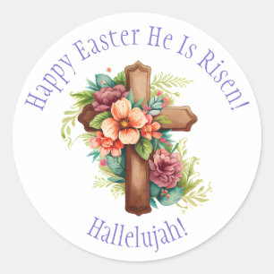 Frohe Ostern Religiös Er ist auferstanden Halleluj Runder Aufkleber