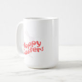 Frohe Ostern Retro Pink Orange Kaffeetasse (Vorderseite Links)