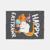 Frohe Ostern Rex Oster Rex Dinosaurier Hase Kind D Fleecedecke (Vorderseite (Horizontal))