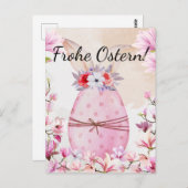 Frohe Ostern rosa Osterei Postkarte (Vorne/Hinten)