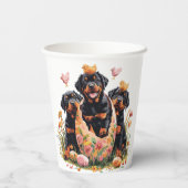 Frohe Ostern Rottweiler Hunde Pappbecher (Rückseite)