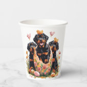 Frohe Ostern Rottweiler Hunde Pappbecher (Vorderseite)