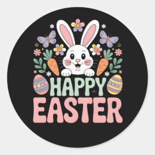 FROHE OSTERN RUNDER AUFKLEBER