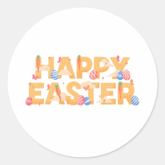 Frohe Ostern Runder Aufkleber (Vorderseite)